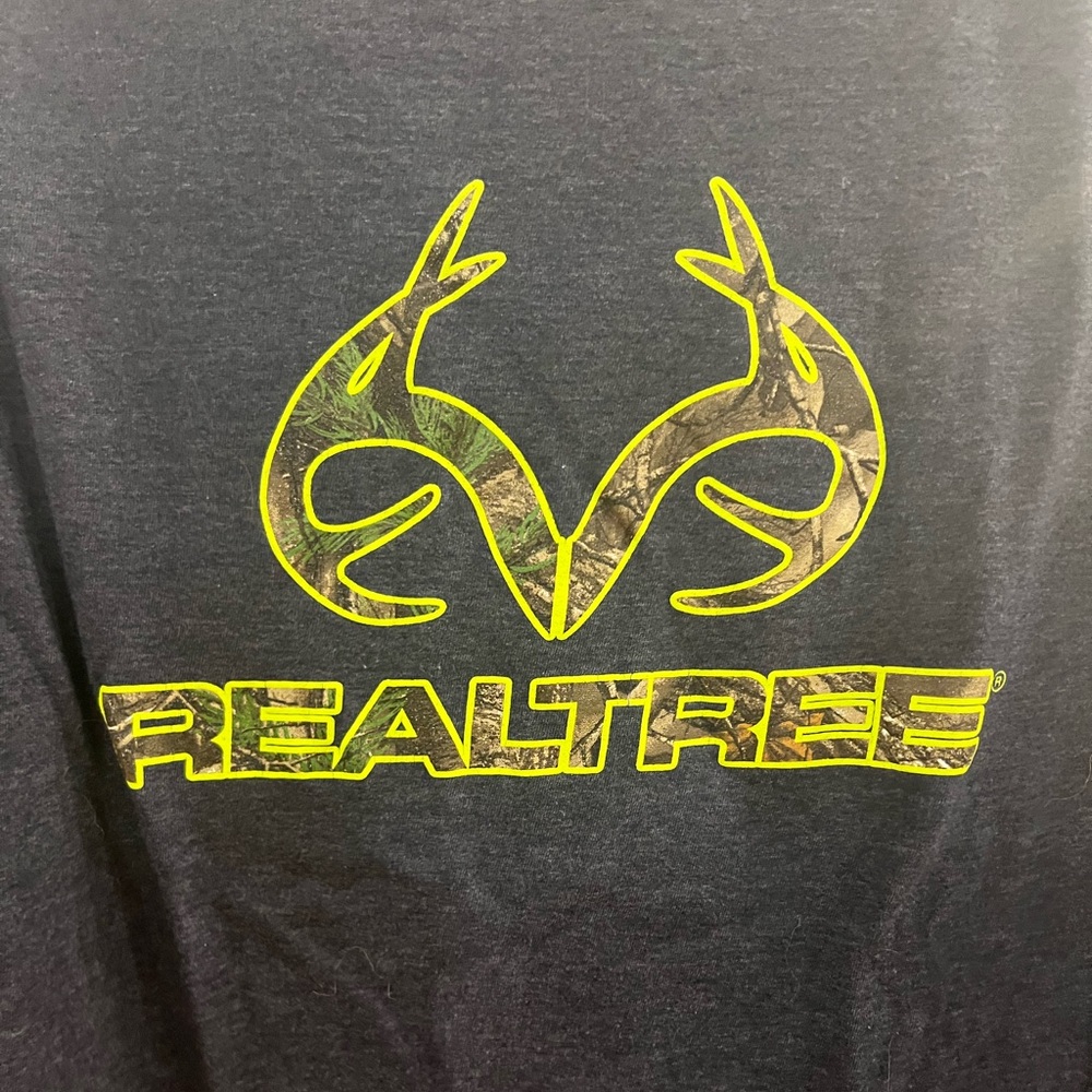 Realtree Charcoal Tee with Cream Logo
